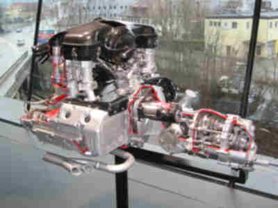 A Porsche engine cut-away