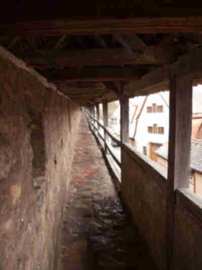 Walking along the Rothenburg city wall