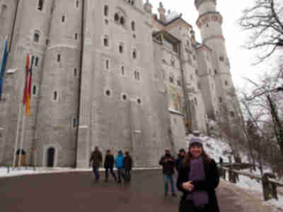 Lisa in front of Neuschwanstein Castle