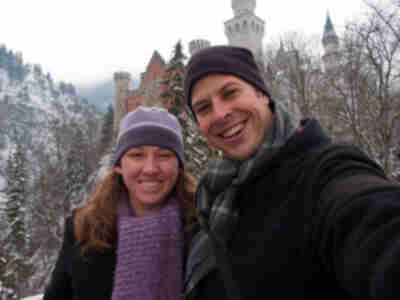 Brian and Lisa in front of Neuschwanstein Castle