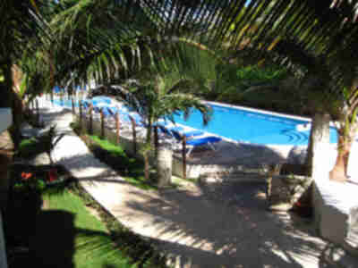 The small pool in the center of our hotel