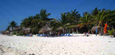 Looking back on the resort from the water's edge