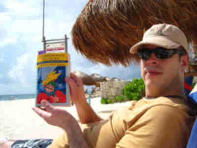 Some light reading material on the beach