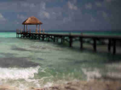 A neighboring resort's private pier