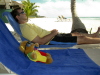 Alfie catches some rays next to Brad