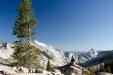 Lisa looks out on Clouds Rest and Half Dome