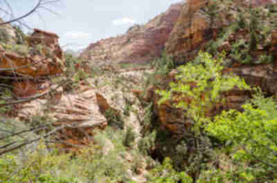 Looking down on the tunnel entering Zion Canyon