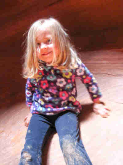Amy just likes playing in the sand