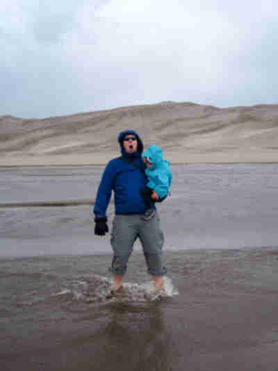 Crossing Medano Creek at the Sand Dunes