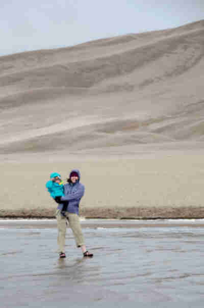 Crossing Medano Creek at the Sand Dunes
